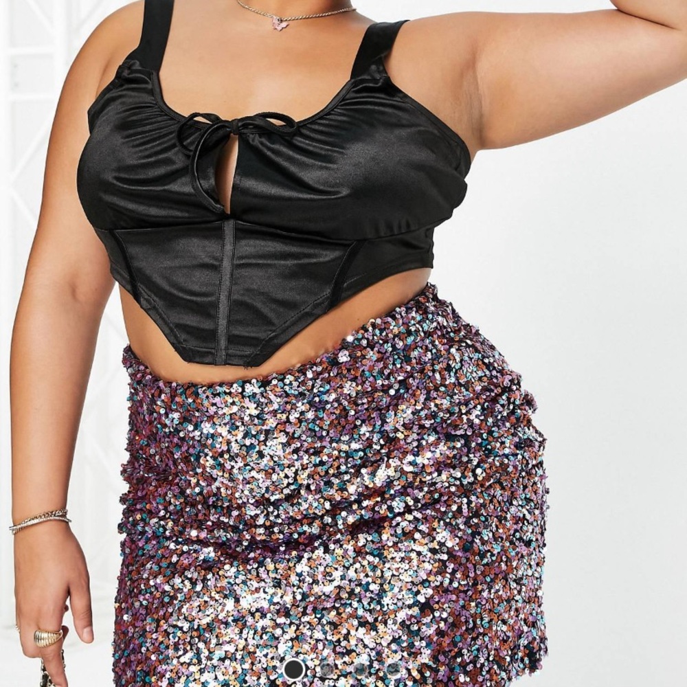 ASOS DESIGN Pink Multi Sequin Mini Skirt